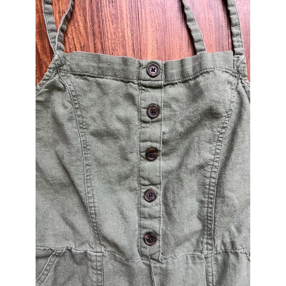 Old Navy Linen Blend Jumpsuit Women's Medium M Olive Green Wide Leg Utility - Picture 5 of 9